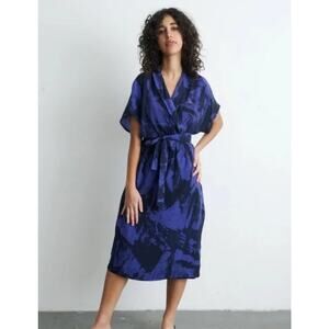 OSEI DURO Sz S Small Sampa Wrap Dress Rorschach Purple Black Print